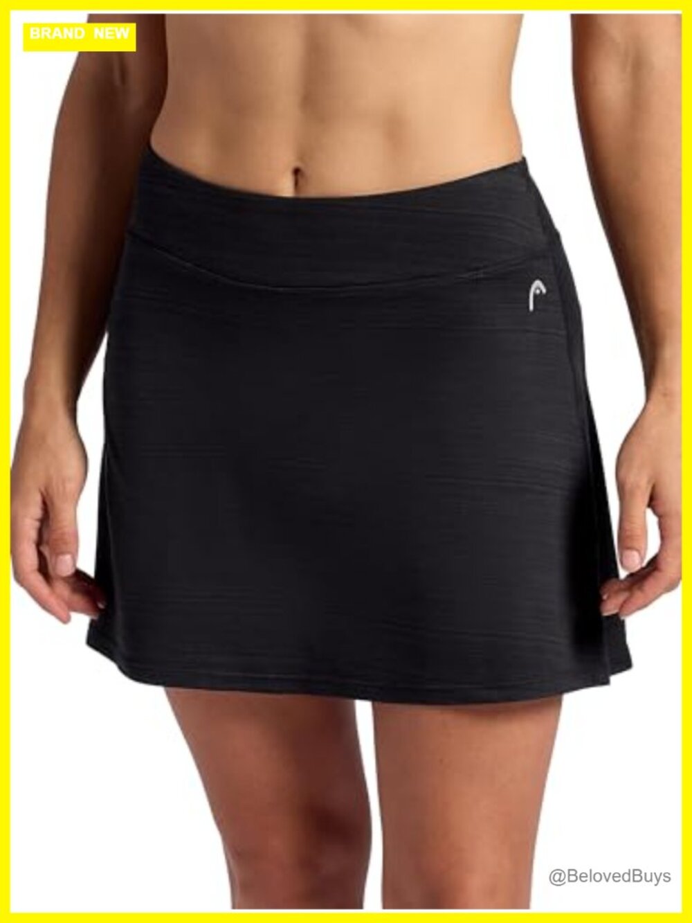 Women's Swing Stripe Skort Relaxed Fit 15" Inseam Built-In Compression Shorts